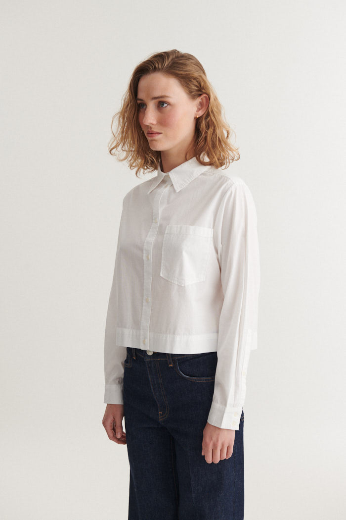 Basic Apparel Silje Cropped Shirt Skjorter 423 Bright White